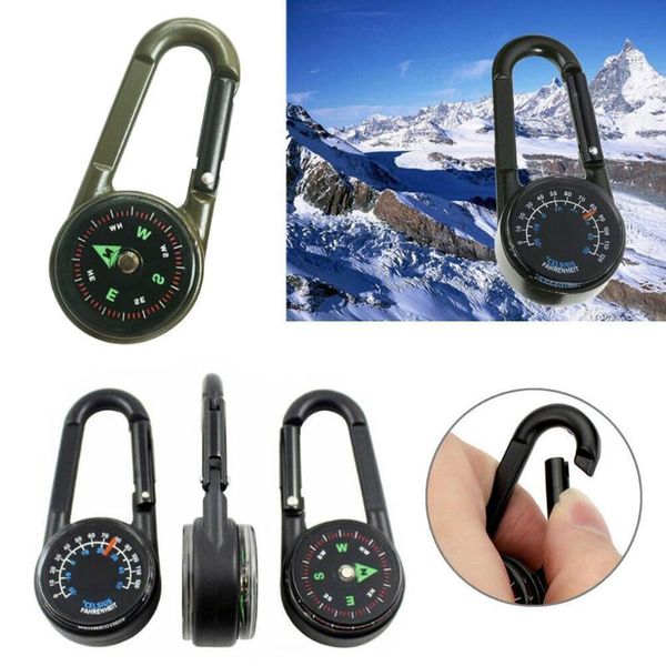 outdoor gadgets metal keychain mini compass double-sided mountaineering key buckle snap hook thermometer carabiner
outdoor gadgets metal keychain mini compass double-sided mountaineering key buckle snap hook thermometer carabiner
