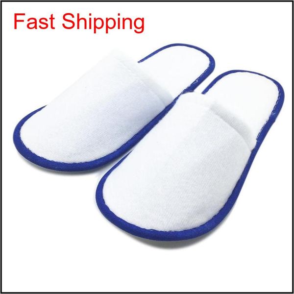 20 pairs of white towelling l disposable slippers terry spa guest shoes blue emb dh_seller2010
20 pairs of white towelling l disposable slippers terry spa guest shoes blue emb dh_seller2010