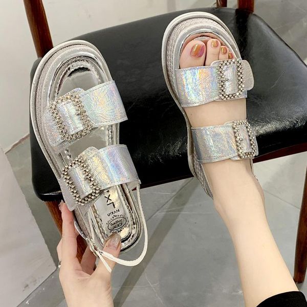 sandals women's 2021 crystal square buckle women summer flats platform sandalias mujer silver black sandal
sandals women's 2021 crystal square buckle women summer flats platform sandalias mujer silver black sandal