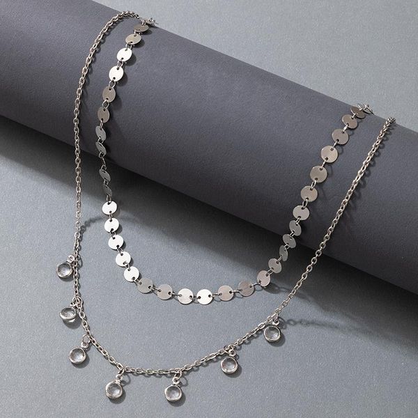 pendant necklaces bohemian rhinestone necklace for women fashion geometry silver color multi-layer clavicle chain jewelry 15807
pendant necklaces bohemian rhinestone necklace for women fashion geometry silver color multi-layer clavicle chain jewelry 15807