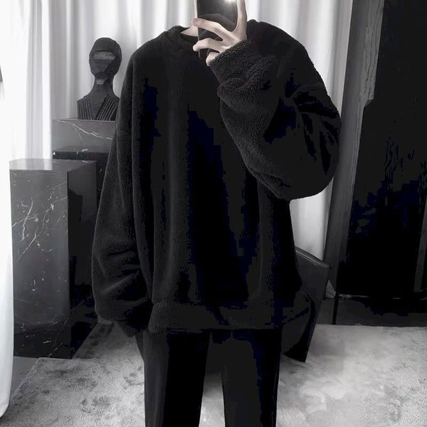 men's hoodies & sweatshirts plush couple round neck pullover sweatshirt male student korean version loose autumn winter models plu, Black
men's hoodies & sweatshirts plush couple round neck pullover sweatshirt male student korean version loose autumn winter models plu, Black