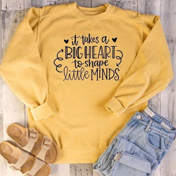 it takes a big heart to shape little minds sweatshirt young hipster religion girl gift pure cotton casual pullovers tumblr t200525, Black
it takes a big heart to shape little minds sweatshirt young hipster religion girl gift pure cotton casual pullovers tumblr t200525, Black