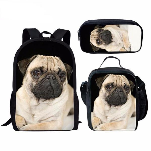 school bags 3pcs/set cute pug dog printing for kids girls schoolbag children shoulder backpack teenager book
school bags 3pcs/set cute pug dog printing for kids girls schoolbag children shoulder backpack teenager book