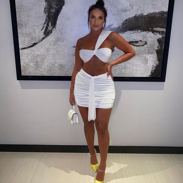 two piece sets short womens tracksuits crop solid 2 set lace up cropped bra mini pleated dress female, Gray
two piece sets short womens tracksuits crop solid 2 set lace up cropped bra mini pleated dress female, Gray