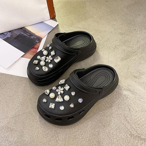 sandals thick bottom pearl rhinestone high-women garden shoes woman star same style non-slip, Black
sandals thick bottom pearl rhinestone high-women garden shoes woman star same style non-slip, Black