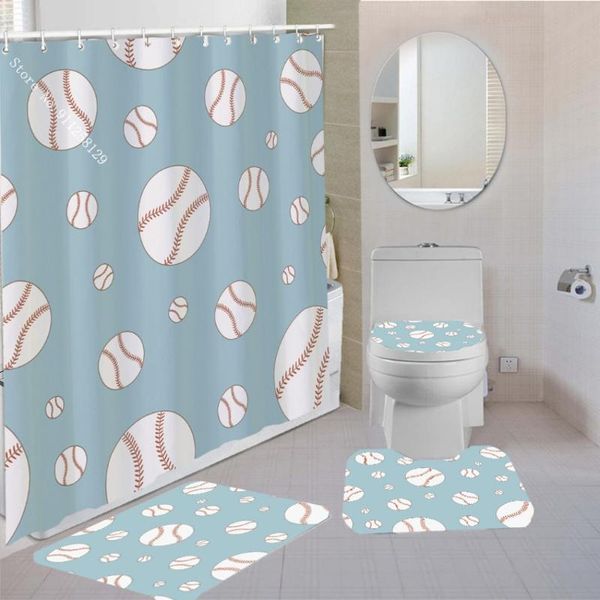 shower curtains 3/4 pieces baseball curtain set funny sport pedestal rug lid toilet cover mat home textile for kids children bathroom
shower curtains 3/4 pieces baseball curtain set funny sport pedestal rug lid toilet cover mat home textile for kids children bathroom