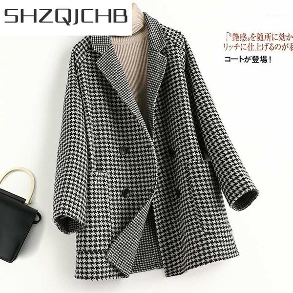 women wool coat 100% plaid tweed jacket spring autumn double-breasted houndstooth coats and jackets korean kqn3 women's & blends, Black
women wool coat 100% plaid tweed jacket spring autumn double-breasted houndstooth coats and jackets korean kqn3 women's & blends, Black