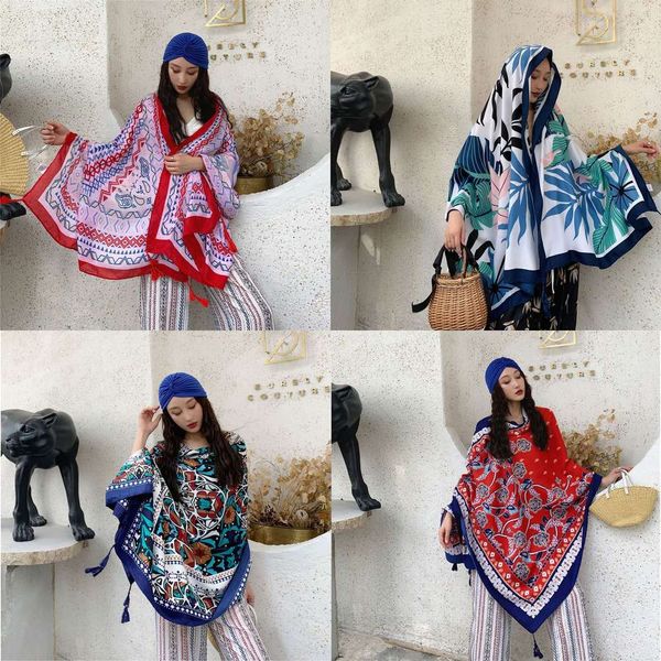 super large thin beach towel sunscreen silk female summer shawl versatile scarf, Blue;black
super large thin beach towel sunscreen silk female summer shawl versatile scarf, Blue;black