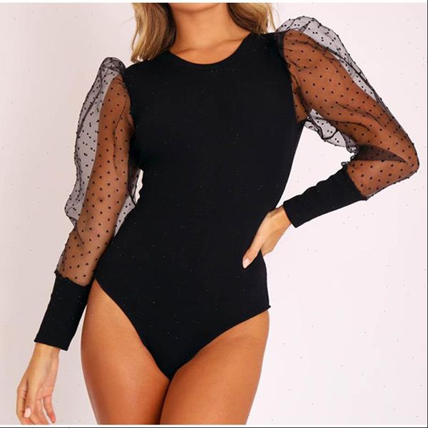 women polka dot lace long puff sleeve bodysuits o neck mesh see through patchwork female lady sheath rompers, Black;white
women polka dot lace long puff sleeve bodysuits o neck mesh see through patchwork female lady sheath rompers, Black;white