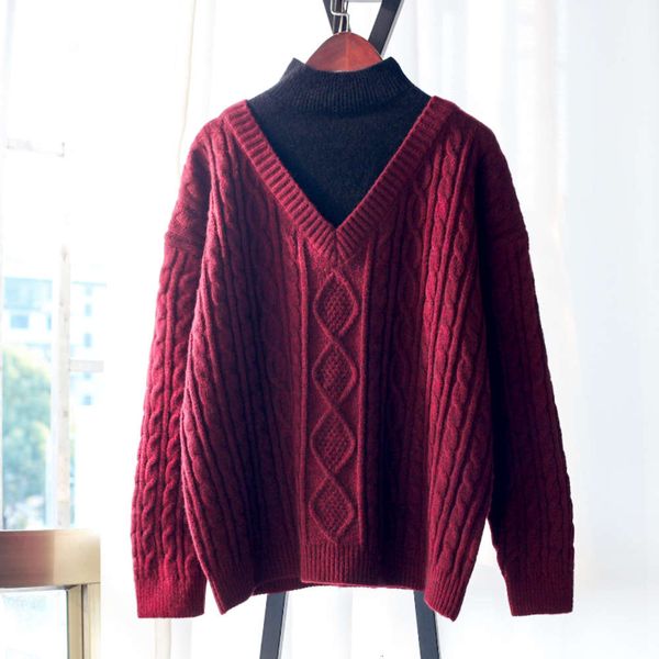 spring new style fake 2-piece women's half high collar loose lazy hemp base sweater thick, White;black
spring new style fake 2-piece women's half high collar loose lazy hemp base sweater thick, White;black