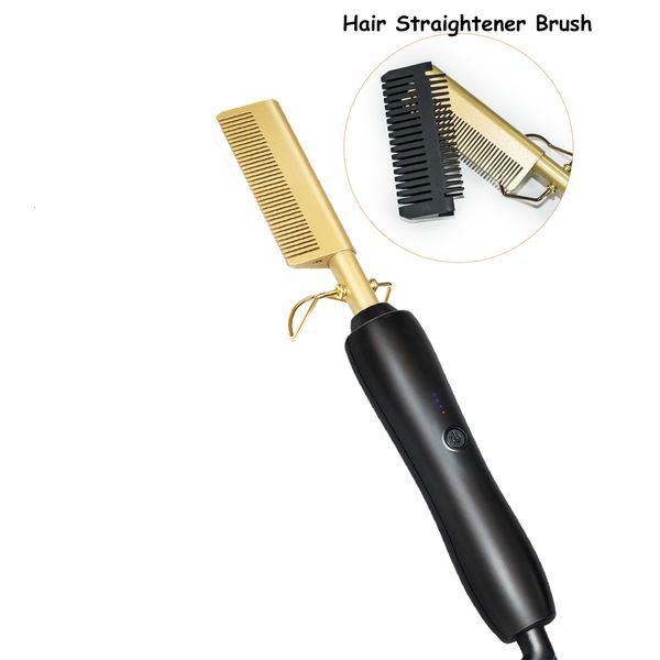 ukliss straightener flat irons brush men beard straightening iron straight hair curling comb, Black
ukliss straightener flat irons brush men beard straightening iron straight hair curling comb, Black