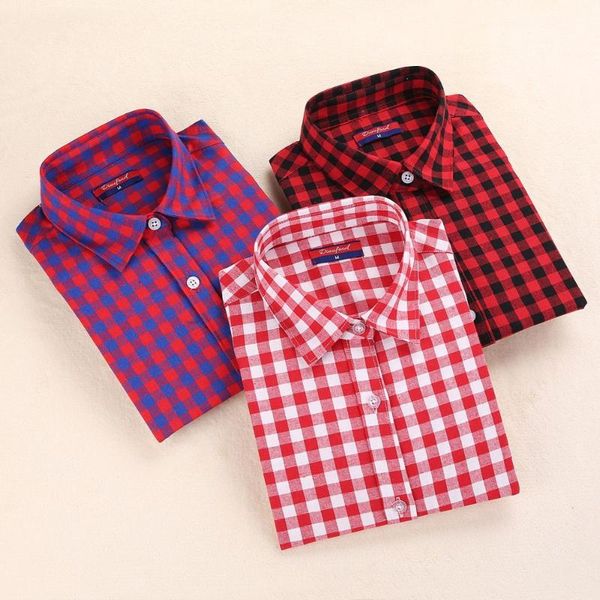 women's blouses & shirts dioufond women plaid long sleeve ladies office flannel shirt plus size female clothing fashion blusas, White
women's blouses & shirts dioufond women plaid long sleeve ladies office flannel shirt plus size female clothing fashion blusas, White