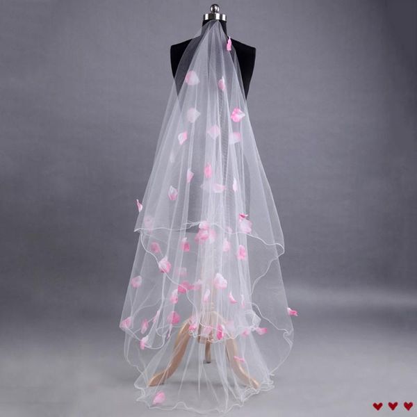 bridal veils romantic wedding veil dress pink petals decoration layers tulle ribbon edge, Black
bridal veils romantic wedding veil dress pink petals decoration layers tulle ribbon edge, Black