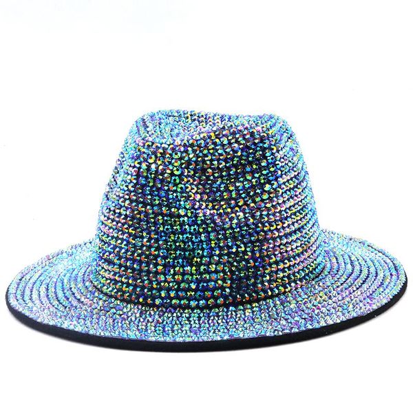 wide brim hats rainbow color rhinestone single side wool felt jazz fedora elegant men women panama hat trilby cap wholesale, Blue;gray
wide brim hats rainbow color rhinestone single side wool felt jazz fedora elegant men women panama hat trilby cap wholesale, Blue;gray