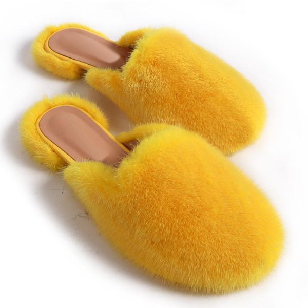 slippers real fur slides ladies natural mink women cutre fluffy, Black 
slippers real fur slides ladies natural mink women cutre fluffy, Black