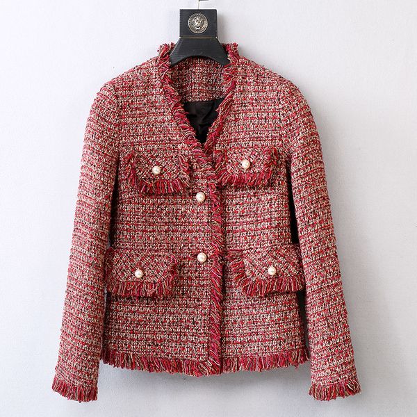 2021 new chic red plaid wool jacket women thick office lady pockets work coat ladies loose double breasted slim outerwear vpcy, Black
2021 new chic red plaid wool jacket women thick office lady pockets work coat ladies loose double breasted slim outerwear vpcy, Black