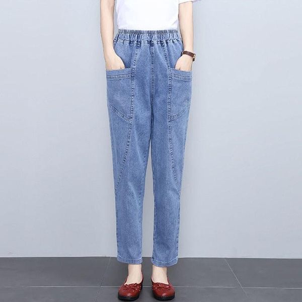 women's jeans high waist women harem pants loose casual korean mom jean vintage female elastic denim trousers plus size nz002, Blue
women's jeans high waist women harem pants loose casual korean mom jean vintage female elastic denim trousers plus size nz002, Blue