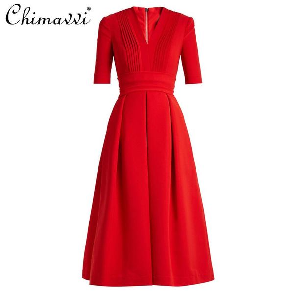 casual dresses hepburn luxury elegant midi dress 2021 bride wine red v-neck short sleeve high waist slimming a- line french summer, Black;gray
casual dresses hepburn luxury elegant midi dress 2021 bride wine red v-neck short sleeve high waist slimming a- line french summer, Black;gray