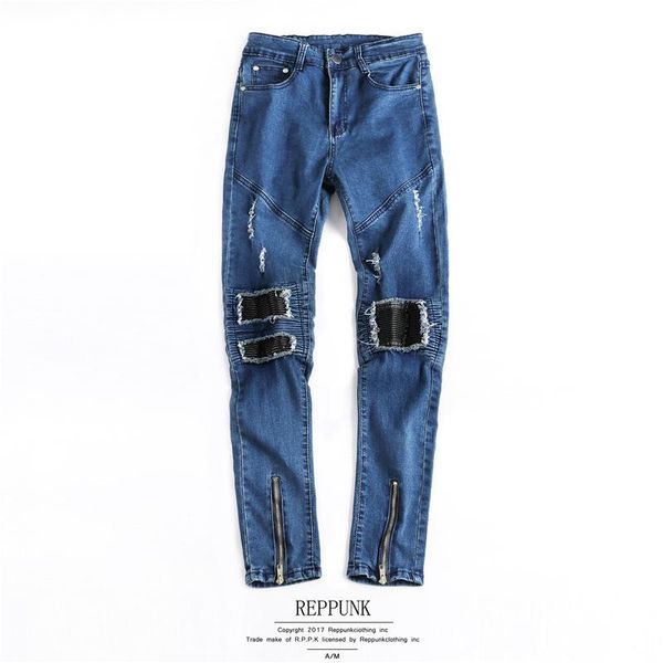 men's jeans wimilous one's morality pants straight men fold light color cultivate of locomotive to trousers, Blue
men's jeans wimilous one's morality pants straight men fold light color cultivate of locomotive to trousers, Blue