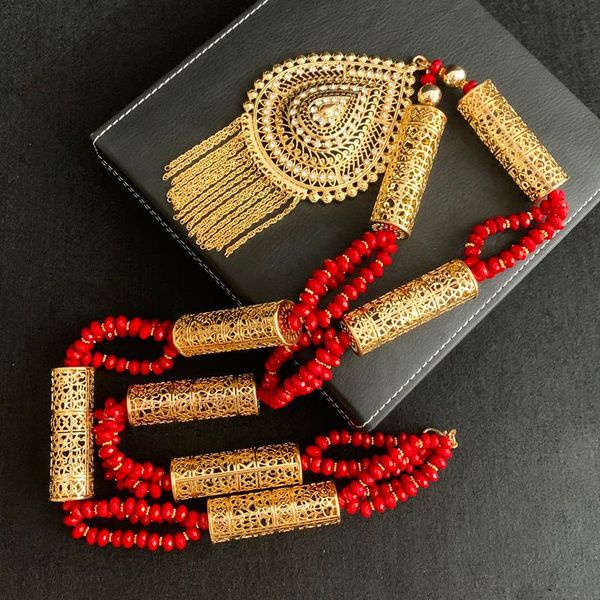 chains gold crystal beaded necklace with leaf pendant for a woman's moroccan wedding jewelry arabic handmade natural stone choker, Silver
chains gold crystal beaded necklace with leaf pendant for a woman's moroccan wedding jewelry arabic handmade natural stone choker, Silver
