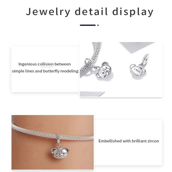 women's charm bracelets cute bear s925 sterling silver bracelet, trendy all-match, Golden;silver
women's charm bracelets cute bear s925 sterling silver bracelet, trendy all-match, Golden;silver