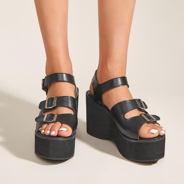 sandals women summer fashion pure color casual ladies comfortable large size wedge platform thick-soled cool, Black
sandals women summer fashion pure color casual ladies comfortable large size wedge platform thick-soled cool, Black