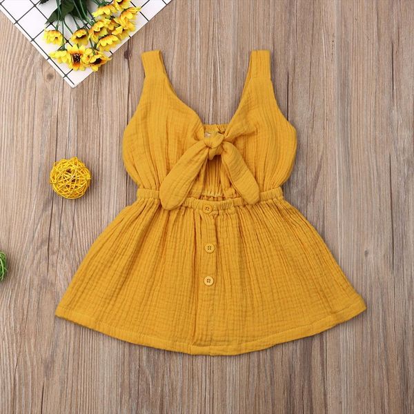summer toddler baby girl dress clothes solid color sleeveless strap ruffle cotton button bowknot casual sundress, Red;yellow
summer toddler baby girl dress clothes solid color sleeveless strap ruffle cotton button bowknot casual sundress, Red;yellow
