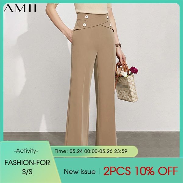 minimalism spring summer women's pants offical lady solid high waist loose long suit 12140260 210527, Black;white 
minimalism spring summer women's pants offical lady solid high waist loose long suit 12140260 210527, Black;white