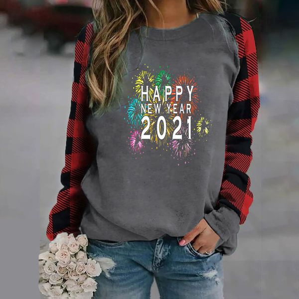 2021 happy new year letter print casual o neck long-sleeved women's t-shirt loose patchwork pullover woman tshirts rgf7, White
2021 happy new year letter print casual o neck long-sleeved women's t-shirt loose patchwork pullover woman tshirts rgf7, White
