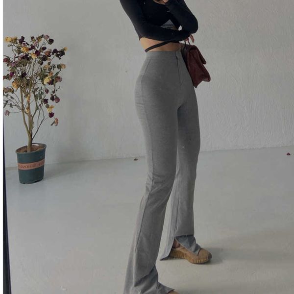 womengaga split design slim stretch trousers high waist solid grey casual pants girl tight flare cc8f 210603, Black;white
womengaga split design slim stretch trousers high waist solid grey casual pants girl tight flare cc8f 210603, Black;white