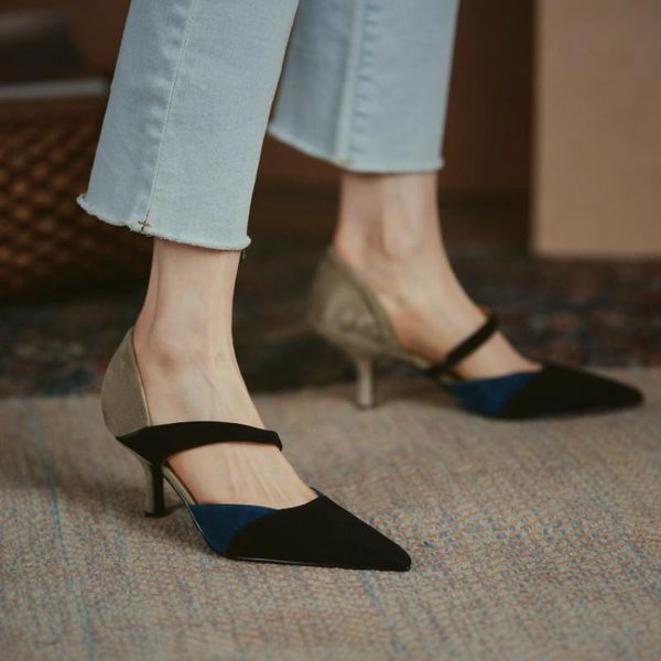 dress shoes 2021 spring and summer fashion simple temperament single casual sandals stiletto heels, Black
dress shoes 2021 spring and summer fashion simple temperament single casual sandals stiletto heels, Black