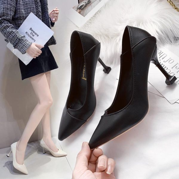 spring autumn high heels ladies party stiletto pointed single shoes career work women's shoes soft leather comfort pumps, Black
spring autumn high heels ladies party stiletto pointed single shoes career work women's shoes soft leather comfort pumps, Black