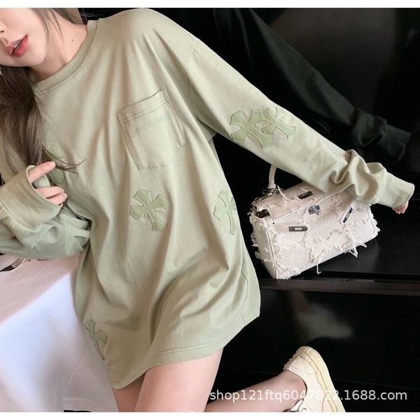 ch21ss early autumn new style sweet full panel leather design round neck thin long sleeve sweater top, Black
ch21ss early autumn new style sweet full panel leather design round neck thin long sleeve sweater top, Black