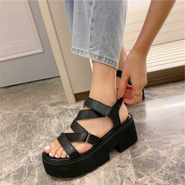 dress shoes 2021 women roman casual open toe sandals, Black