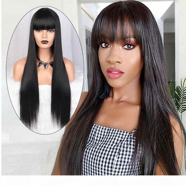 long straight black wig 30 inch synthetic hair wig with bangs red burgundy pink ombre 613 blonde long hair wigs for women, Black;brown
long straight black wig 30 inch synthetic hair wig with bangs red burgundy pink ombre 613 blonde long hair wigs for women, Black;brown