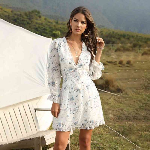 two piece dress summer full sleeve print women ruffles v neck above knee mini chiffon streetwear new unra, White
two piece dress summer full sleeve print women ruffles v neck above knee mini chiffon streetwear new unra, White