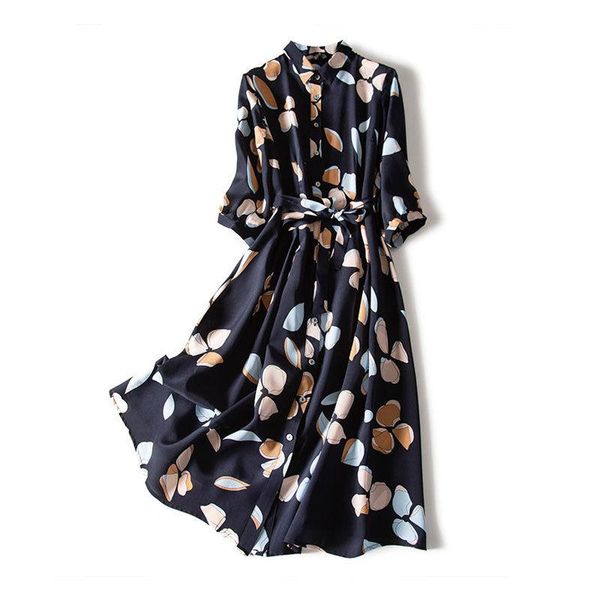 large size chiffon printed dress female retro 2021 new waist three-quarter sleeve shirt dress loose body covering bohemian, Black;gray
large size chiffon printed dress female retro 2021 new waist three-quarter sleeve shirt dress loose body covering bohemian, Black;gray
