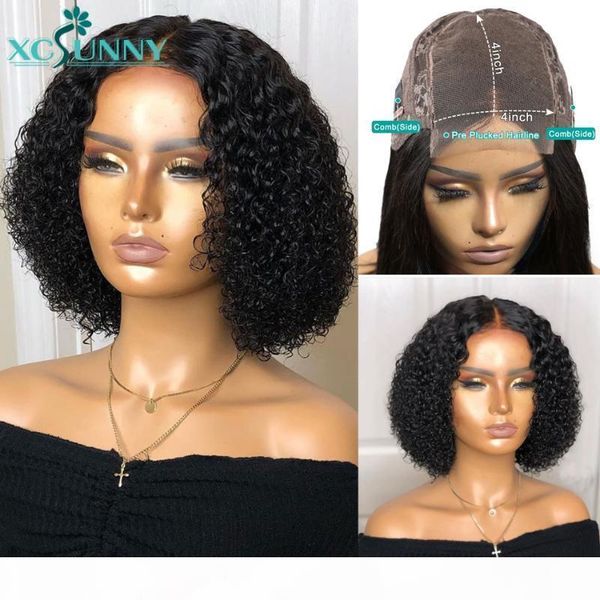 kinky curly closure wig short human hair 4x4 lace bob closure wig pre plucked 180 density remy brazilian hair for women xcsunny, Black;brown
kinky curly closure wig short human hair 4x4 lace bob closure wig pre plucked 180 density remy brazilian hair for women xcsunny, Black;brown