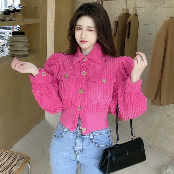 turn down collar puff sleeve long single breast female blouse fine velvet solid shirts spring shirt outwear 2021 35s3, Black
turn down collar puff sleeve long single breast female blouse fine velvet solid shirts spring shirt outwear 2021 35s3, Black