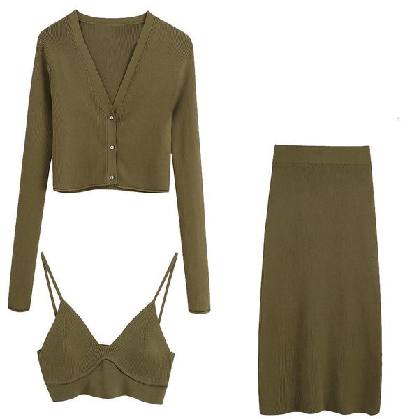 2021 new summer women 3 pieces knitted suit brown solid full sleeve shirt short vest mid-calf skirt suit casual woman clothes, Gray
2021 new summer women 3 pieces knitted suit brown solid full sleeve shirt short vest mid-calf skirt suit casual woman clothes, Gray