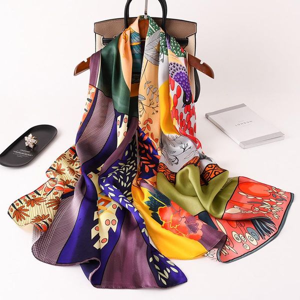 women's new silk sun protection scarf korean style retro printing temperament spring autumn thin scarves women warm big shawl, Blue;gray
women's new silk sun protection scarf korean style retro printing temperament spring autumn thin scarves women warm big shawl, Blue;gray