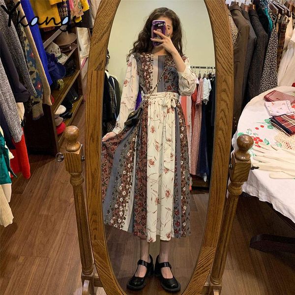 casual dresses french elegance vintage floral printed long dress autumn elegant o-neck lace-up vestidos female sleeve a-line maxi, Black;gray
casual dresses french elegance vintage floral printed long dress autumn elegant o-neck lace-up vestidos female sleeve a-line maxi, Black;gray