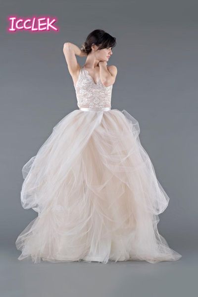 other wedding dresses bohemian tulle dress v neck backless sleeveless a line simple elegant bridal custom made, White
other wedding dresses bohemian tulle dress v neck backless sleeveless a line simple elegant bridal custom made, White