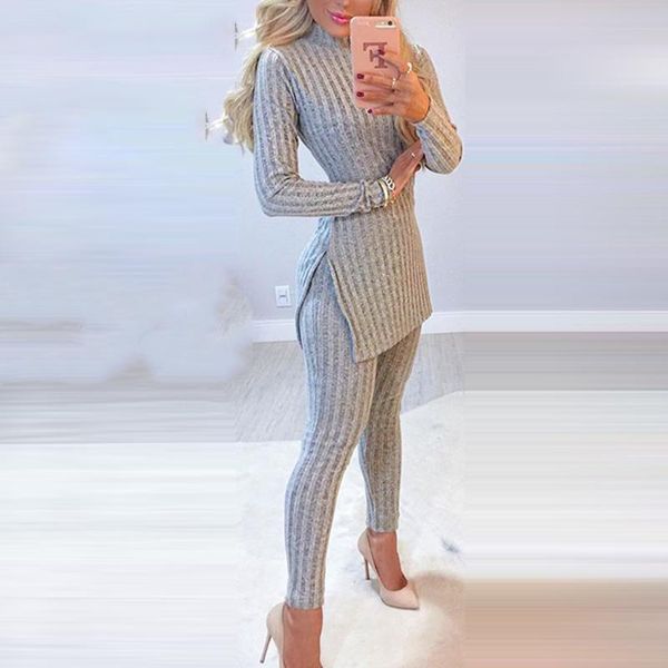 women's two piece pants autumn winter 2 set knitted tracksuit slit long and bodycon female sets womens outfits, White
women's two piece pants autumn winter 2 set knitted tracksuit slit long and bodycon female sets womens outfits, White