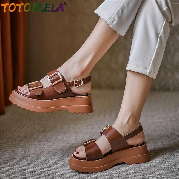 sandals totomela plus size 34-42 genuine leather shoes wedge women buckle platform summer ladies footwear casual, Black
sandals totomela plus size 34-42 genuine leather shoes wedge women buckle platform summer ladies footwear casual, Black