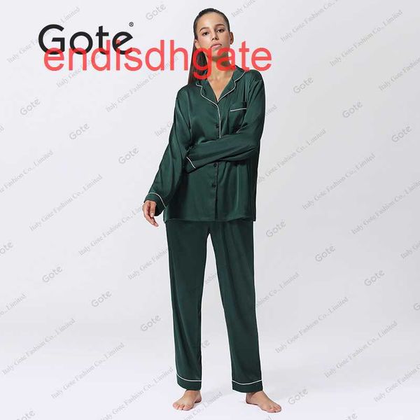 pajamas gote new silk italian women's long sleeve home suit autumn and winter, Black;white
pajamas gote new silk italian women's long sleeve home suit autumn and winter, Black;white