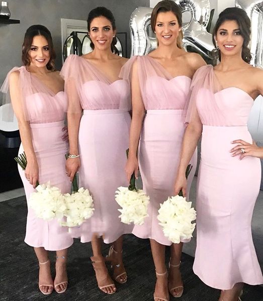 pink short mermaid bridesmaid dresses one shoulder tea length vestidos wedding guest party dress junior gilrs women bridesmaids gowns, White;pink
pink short mermaid bridesmaid dresses one shoulder tea length vestidos wedding guest party dress junior gilrs women bridesmaids gowns, White;pink