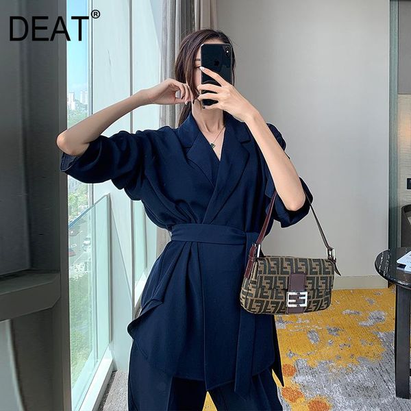 women's two piece pants deat autumn and winter fashion casual solid color loose v neck high waist lace up trousers long women sf853, White
women's two piece pants deat autumn and winter fashion casual solid color loose v neck high waist lace up trousers long women sf853, White