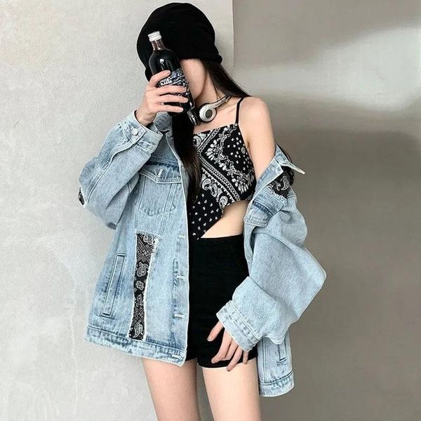 women's jackets autumn women flowers print patchwork denim jacket washed light blue loose long sleeve casual streetwear female jeans ve, Black;brown
women's jackets autumn women flowers print patchwork denim jacket washed light blue loose long sleeve casual streetwear female jeans ve, Black;brown