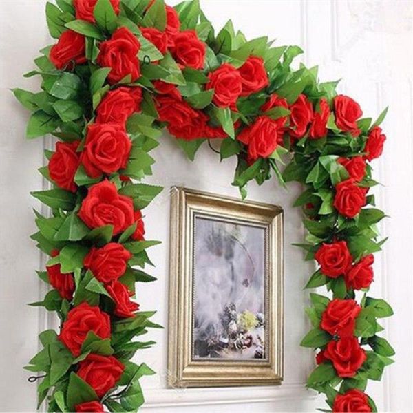 1pcs many silk roses ivy vines and green leaves for family wedding decoration fake leaves diy hanging wreath artificial flowers
1pcs many silk roses ivy vines and green leaves for family wedding decoration fake leaves diy hanging wreath artificial flowers
